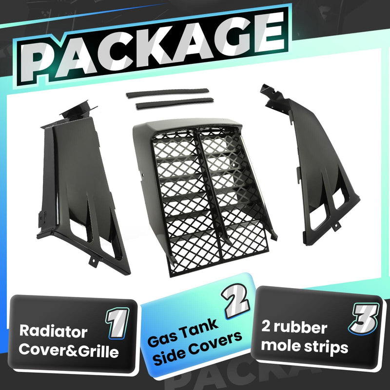DURAFORCE Black Radiator Cover Grill & Gas Tank Side Covers For Yamaha Banshee 1987-2006