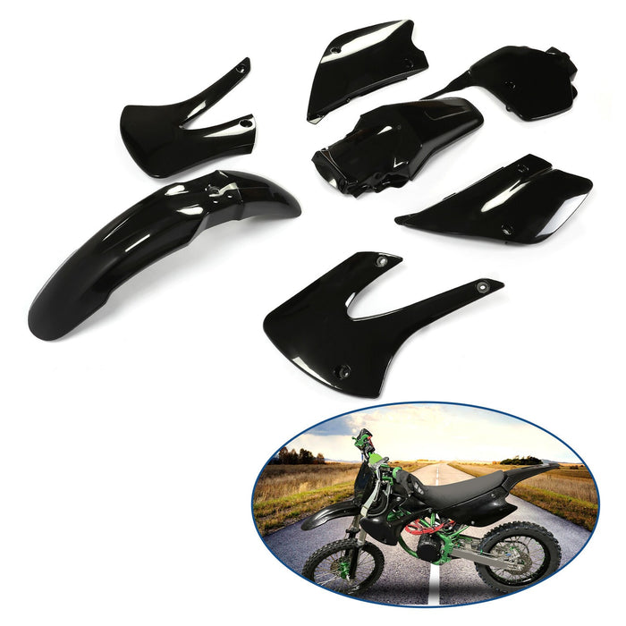 DURAFORCE Restyled Plastics Kit Set Black For Kawasaki KX85 KX100 2001-2013 Motorcycle