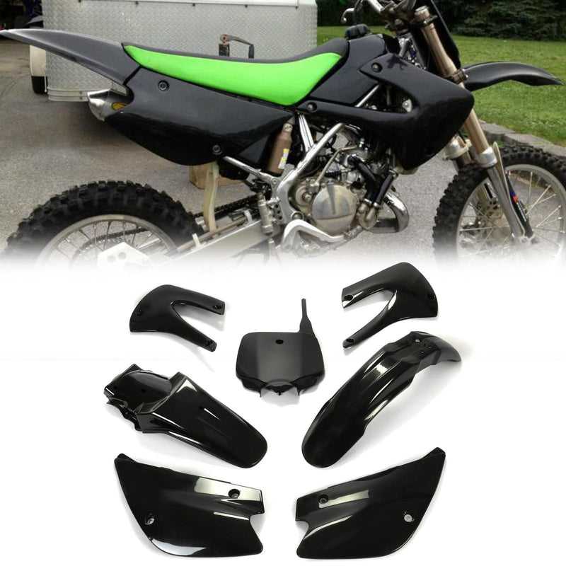 DURAFORCE Restyled Plastics Kit Set Black For Kawasaki KX85 KX100 2001-2013 Motorcycle