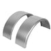DURAFORCE Pair of Steel Round Single Axle Trailer Fenders & Fender Backs For 14"-16" Wheel