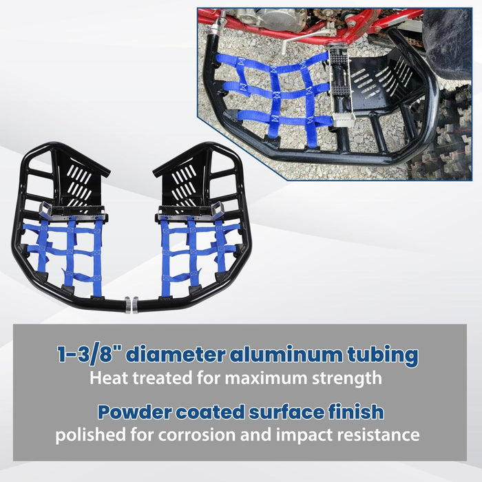 DURAFORCE For Honda TRX 450R 450ER Sportrax 450 All Year Nerf Bars Pro Peg Heel Guard Blue