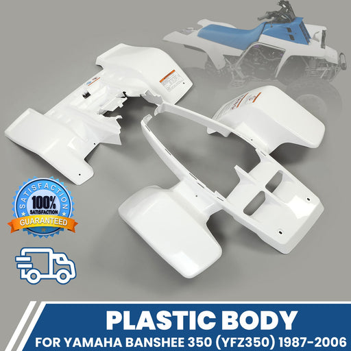 DURAFORCE 1Set Front & Rear Fender Plastic Body For 1987-2006 Yamaha Banshee 350 White