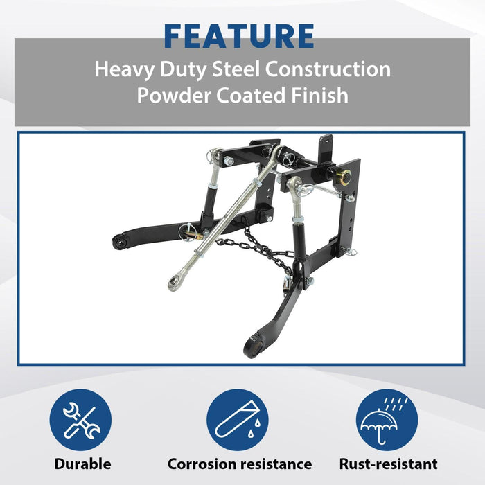 DURAFORCE 3 Point Hitch Kit For John Deere 140 300 317 CAT 0 Tractor w/Closed Frame Hook