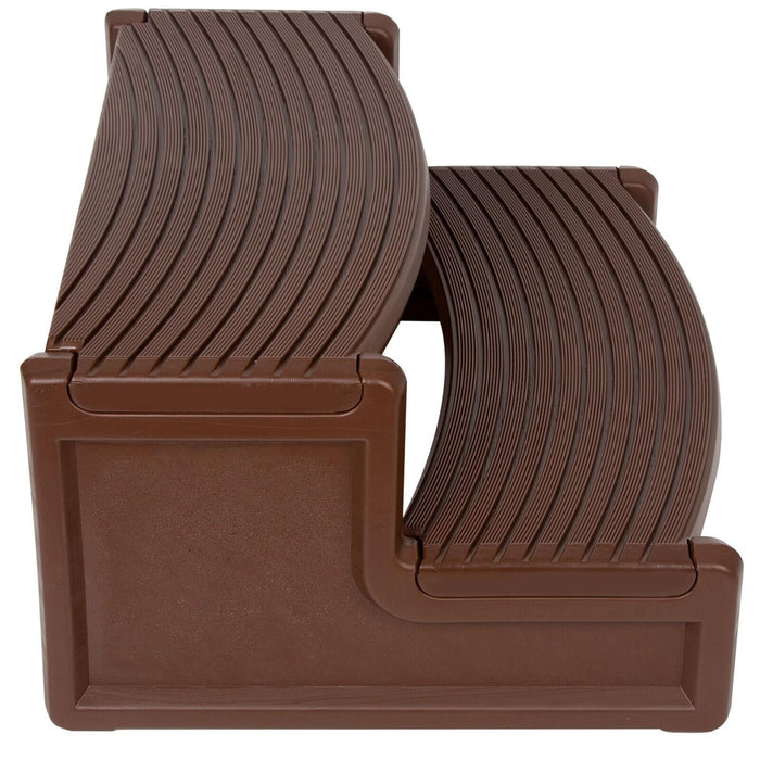 DURAFORCE Spa and Hot Tubs Step Plastic Stairs For Round/Straight Sided Spa Espresso/Brown