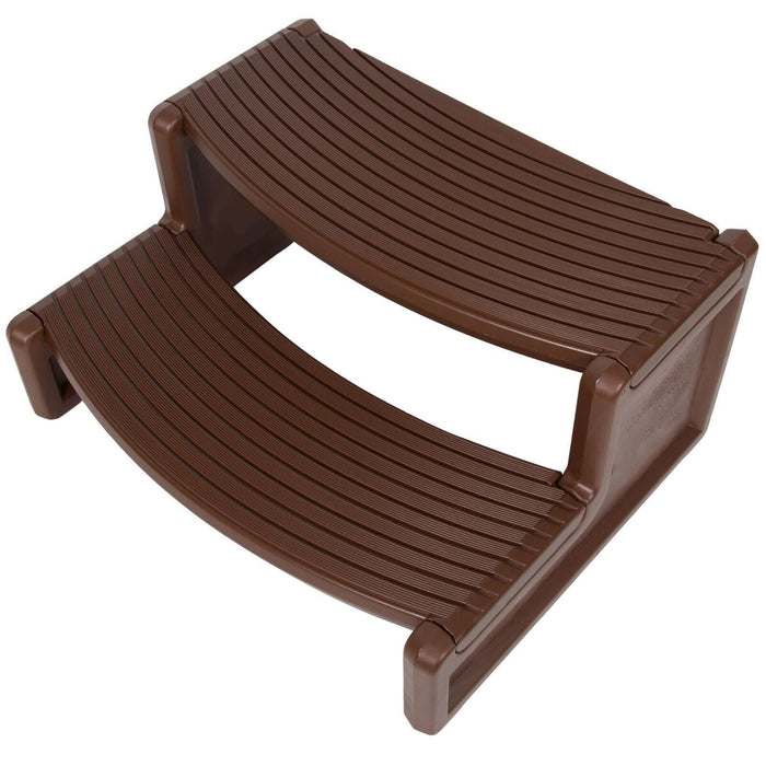 DURAFORCE Spa and Hot Tubs Step Plastic Stairs For Round/Straight Sided Spa Espresso/Brown