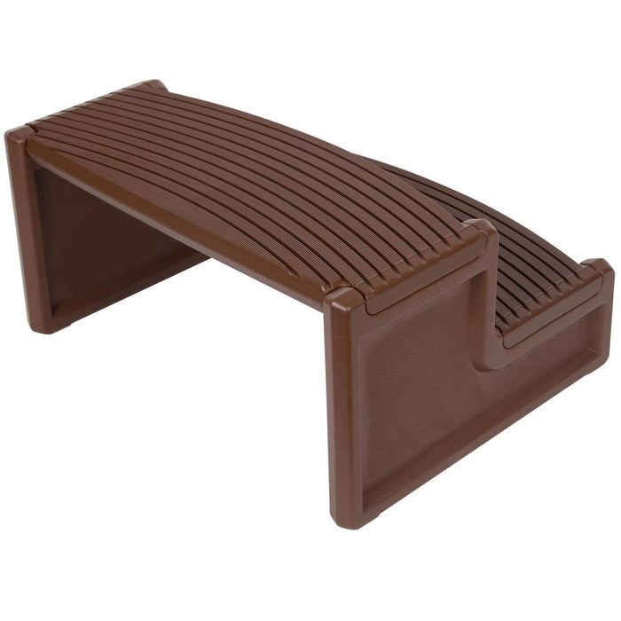 DURAFORCE Spa and Hot Tubs Step Plastic Stairs For Round/Straight Sided Spa Espresso/Brown