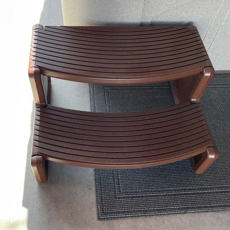 DURAFORCE Spa and Hot Tubs Step Plastic Stairs For Round/Straight Sided Spa Espresso/Brown