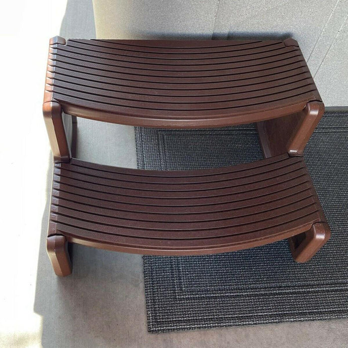DURAFORCE Spa and Hot Tubs Step Plastic Stairs For Round/Straight Sided Spa Espresso/Brown