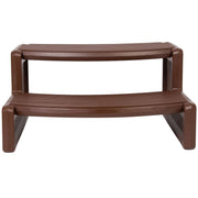 DURAFORCE Spa and Hot Tubs Step Plastic Stairs For Round/Straight Sided Spa Espresso/Brown