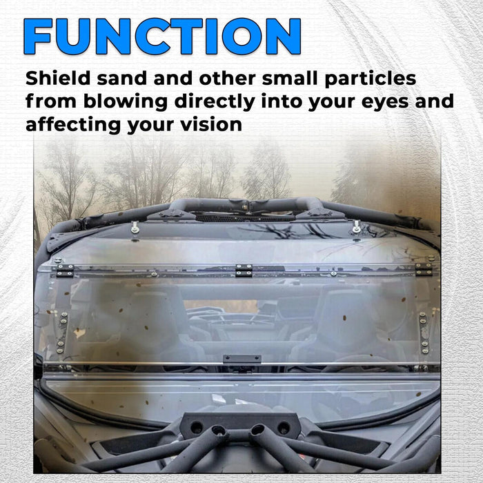 DURAFORCE Scratch Resistant 2-IN-1 Front Flip Windshield for 2017+ Can-Am Maverick X3