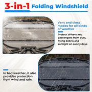 DURAFORCE Scratch Resistant 2-IN-1 Front Flip Windshield for 2017+ Can-Am Maverick X3