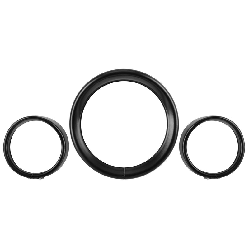 DURAFORCE 7" Headlight 4.5" Fog Lamp Visor Trim Ring Bezel For Harley Touring Softail