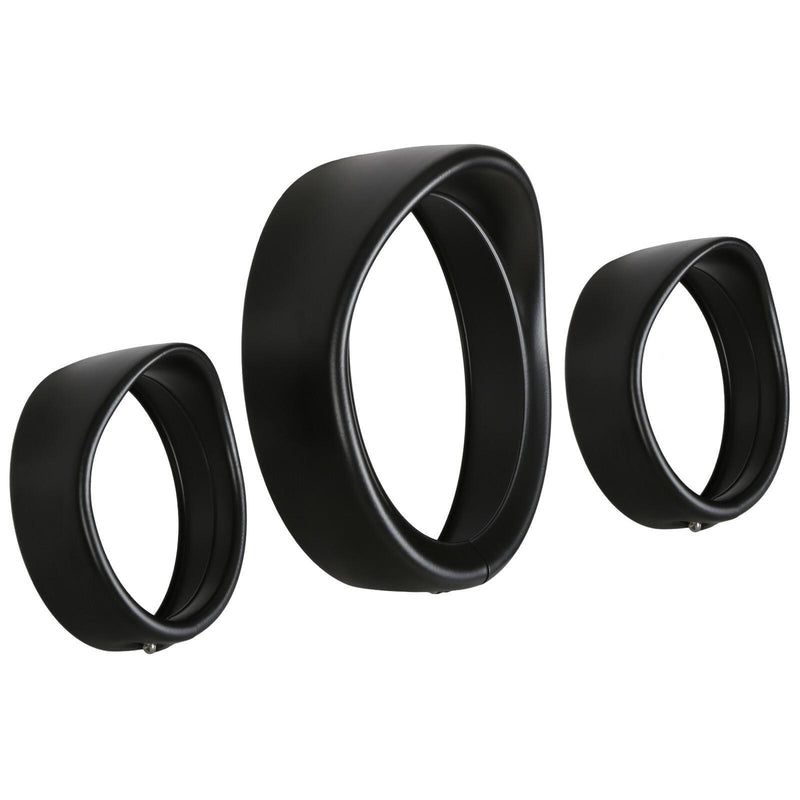 DURAFORCE 7" Headlight 4.5" Fog Lamp Visor Trim Ring Bezel For Harley Touring Softail