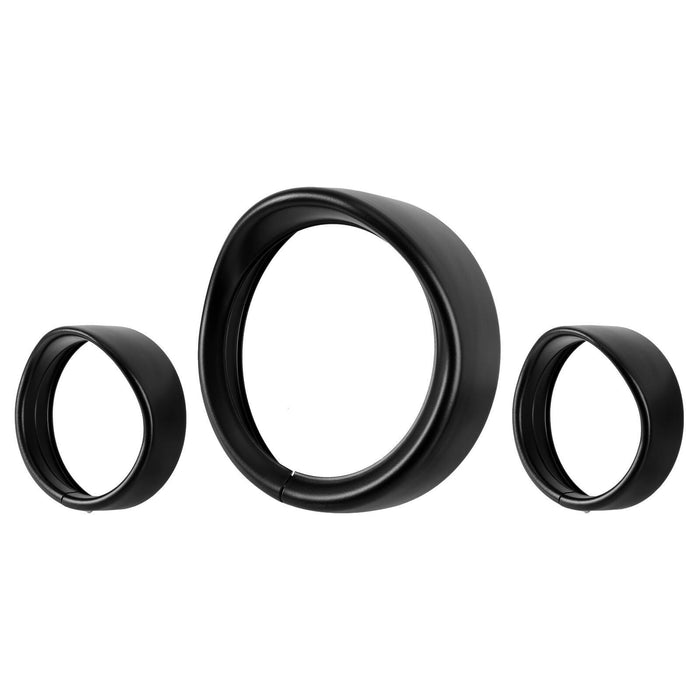 DURAFORCE 7" Headlight 4.5" Fog Lamp Visor Trim Ring Bezel For Harley Touring Softail