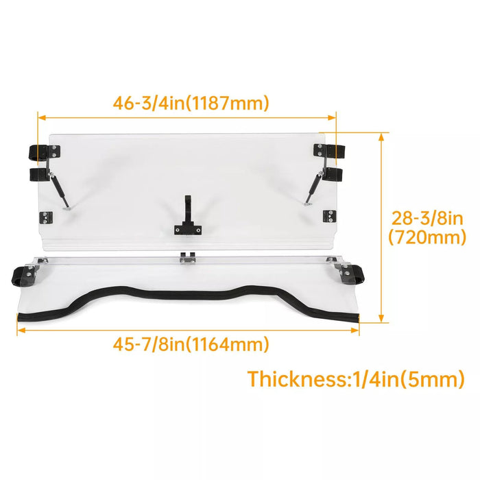 DURAFORCE Front Scratch Resistant Flip Windshield Clear For 2014-2025 Honda Pioneer 700 4