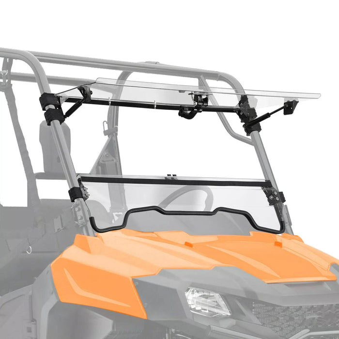 DURAFORCE Front Scratch Resistant Flip Windshield Clear For 2014-2025 Honda Pioneer 700 4
