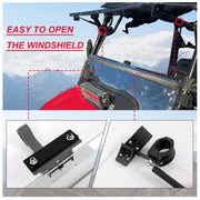 DURAFORCE Front Scratch Resistant Flip Windshield Clear For 2014-2025 Honda Pioneer 700 4