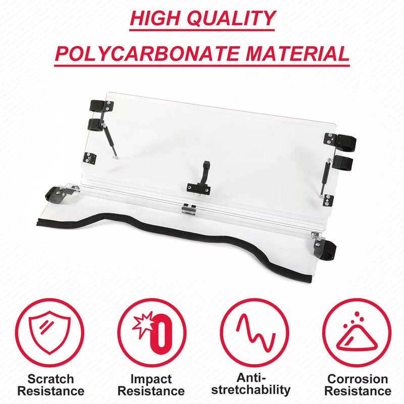 DURAFORCE Front Scratch Resistant Flip Windshield Clear For 2014-2025 Honda Pioneer 700 4