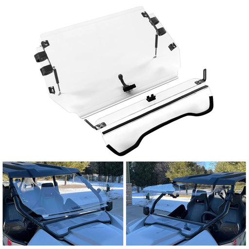 DURAFORCE 2-IN-1 Flip Front Windshield Scratch Resistant For Arctic Cat Wildcat 4 1000
