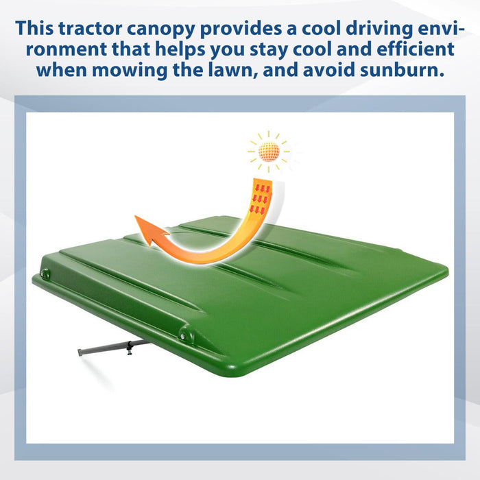 DURAFORCE Green Top Cab Canopy with Bracket For John Deere Compact Utility Tractors W/ROPS