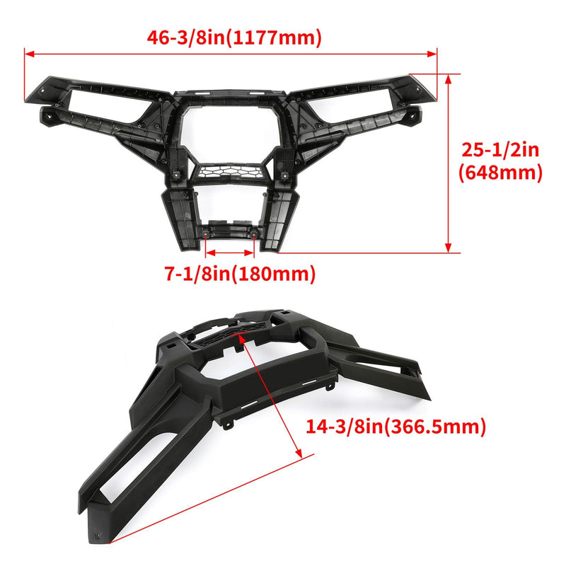DURAFORCE Front Brush Guard Bumper Fascia For Polaris RZR XP S4 XP 4 1000 (2014+) - Black