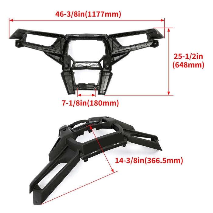 DURAFORCE Front Brush Guard Bumper Fascia For Polaris RZR XP S4 XP 4 1000 (2014+) - Black
