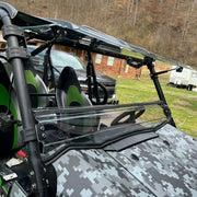 DURAFORCE Folding Flip Windshield Scratch Resistant For Kawasaki Teryx 4 800/ 4 S ,2016-23
