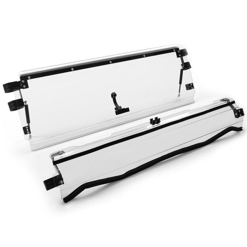 DURAFORCE Folding Flip Windshield Scratch Resistant For Kawasaki Teryx 4 800/ 4 S ,2016-23