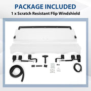 DURAFORCE Folding Flip Windshield Scratch Resistant For Kawasaki Teryx 4 800/ 4 S ,2016-23