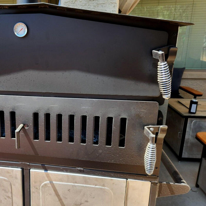 DURAFORCE 4PCS Stainless Steel Spring Handle For BBQ Smoker Grill Pit Wood Furnace Stove