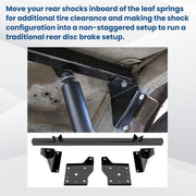 DURAFORCE Rear Shock Relocation Kit For 1968-74 Nova 1967-69 Chevy Camaro Pontiac Firebird