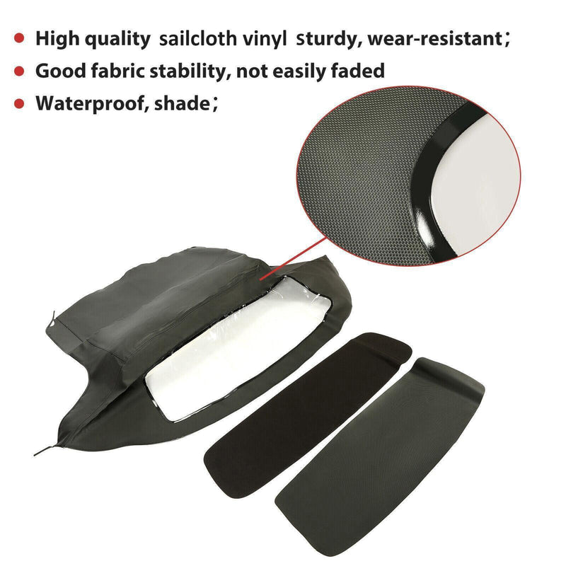 DURAFORCE For 96-02 BMW Z3 Convertible Soft Top Replacement & Plastic window Black & Clear