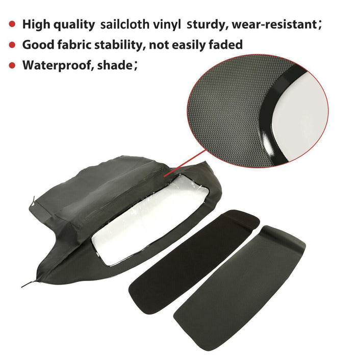 DURAFORCE For 96-02 BMW Z3 Convertible Soft Top Replacement & Plastic window Black & Clear