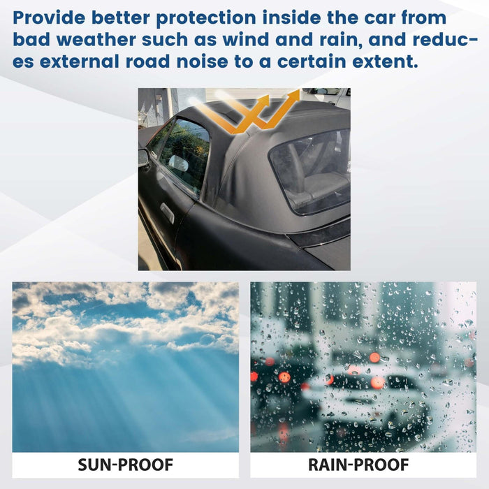 DURAFORCE For 96-02 BMW Z3 Convertible Soft Top Replacement & Plastic window Black & Clear