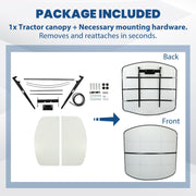 DURAFORCE Tuff Top Tractor ROPS Canopy 52" X 52" For Tractor Mowers Umbrella-White