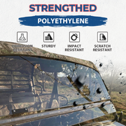 DURAFORCE Scratch Resistant Flip Down Windshield For 2015+ Kawasaki Mule Pro FXT DXT DX FX