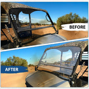 DURAFORCE Scratch Resistant Flip Down Windshield For 2015+ Kawasaki Mule Pro FXT DXT DX FX