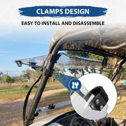 DURAFORCE Scratch Resistant Flip Down Windshield For 2015+ Kawasaki Mule Pro FXT DXT DX FX