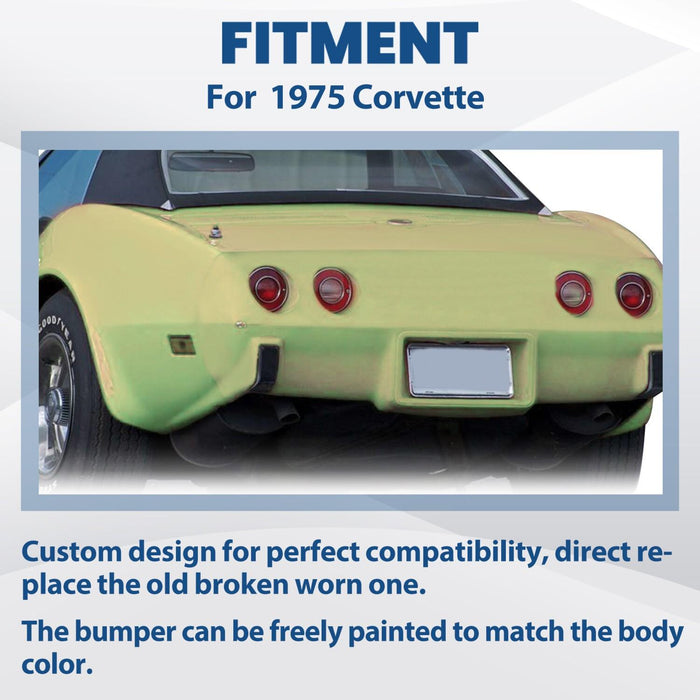 DURAFORCE Black Rear Bumper Fiberglass For 1975-1979 Chevrolet Corvette C3 Primer