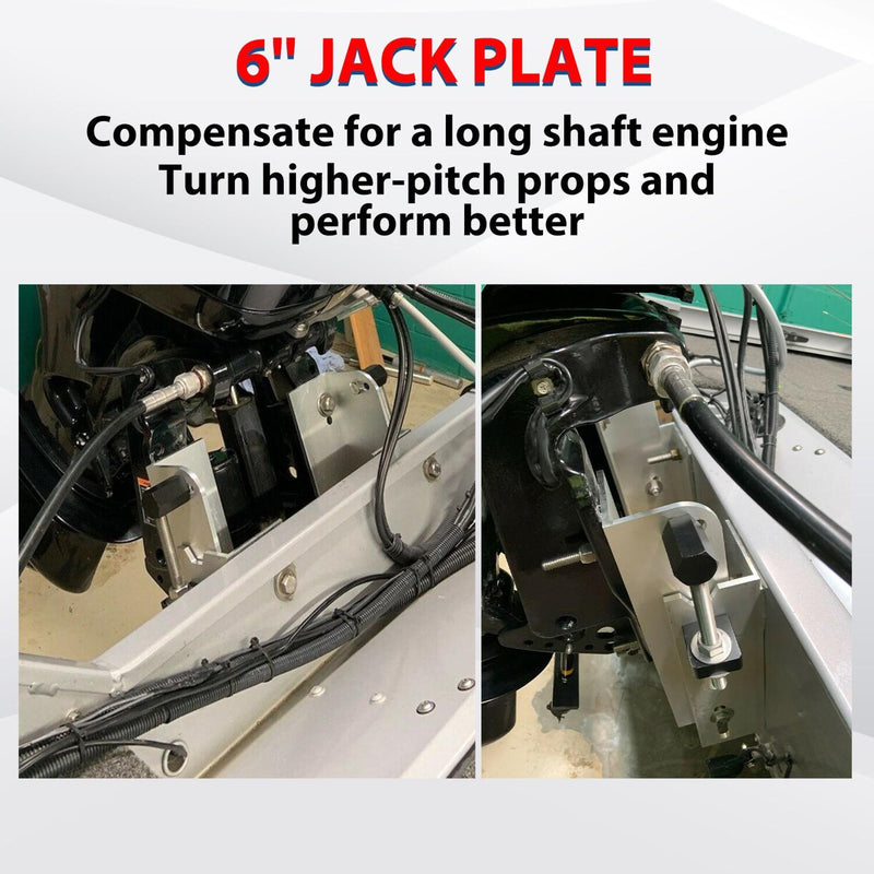 DURAFORCE Jack Plate 6" Set Back 4'' Adjustable Outboard Boat Aluminum Replace for JPL4000