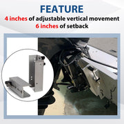 DURAFORCE Jack Plate 6" Set Back 4'' Adjustable Outboard Boat Aluminum Replace for JPL4000