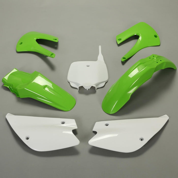 DURAFORCE Restyled Plastic Body Kit For Kawasaki KX85 KX100 2001-2013 Green & White Colors