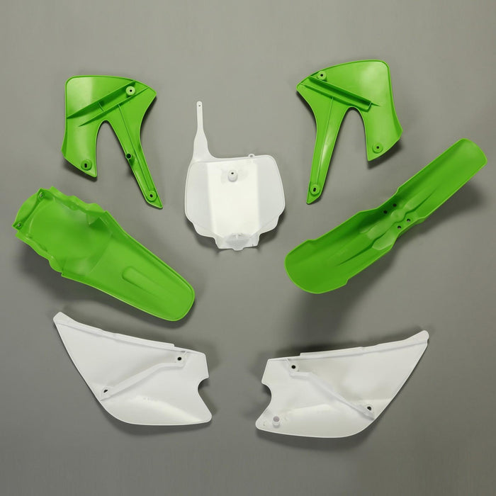 DURAFORCE Restyled Plastic Body Kit For Kawasaki KX85 KX100 2001-2013 Green & White Colors