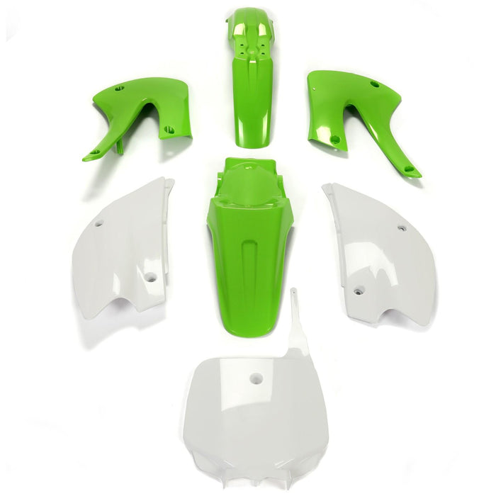 DURAFORCE Restyled Plastic Body Kit For Kawasaki KX85 KX100 2001-2013 Green & White Colors