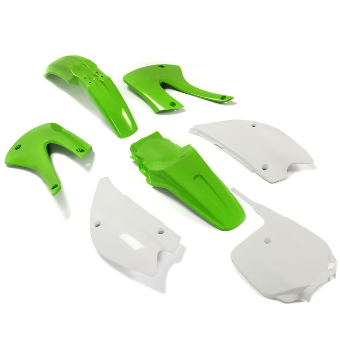 DURAFORCE Restyled Plastic Body Kit For Kawasaki KX85 KX100 2001-2013 Green & White Colors