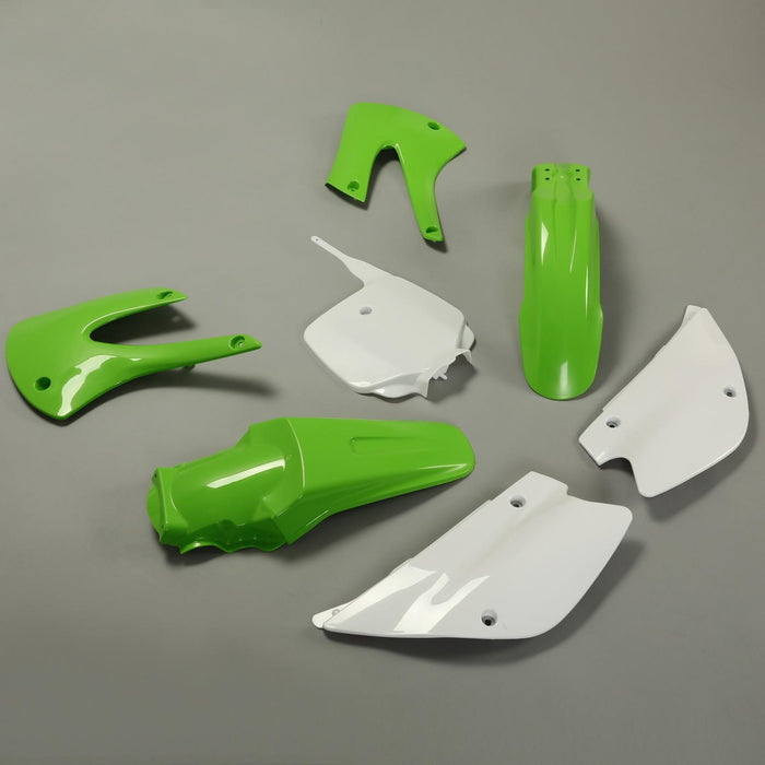 DURAFORCE Restyled Plastic Body Kit For Kawasaki KX85 KX100 2001-2013 Green & White Colors
