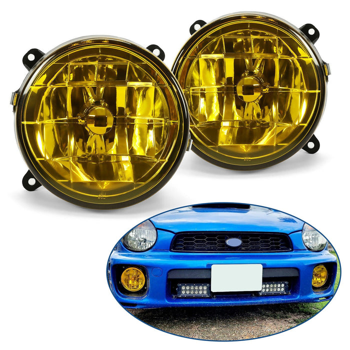 DURAFORCE For 02-03 Subaru Impreza RS / WRX Yellow Lens Glass Fog Lights Set w/ Bulbs