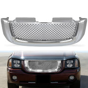 DURAFORCE For 02-08 GMC Envoy Chrome Luxury Mesh Style Front Upper Hood Bumper Grille