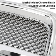 DURAFORCE For 02-08 GMC Envoy Chrome Luxury Mesh Style Front Upper Hood Bumper Grille