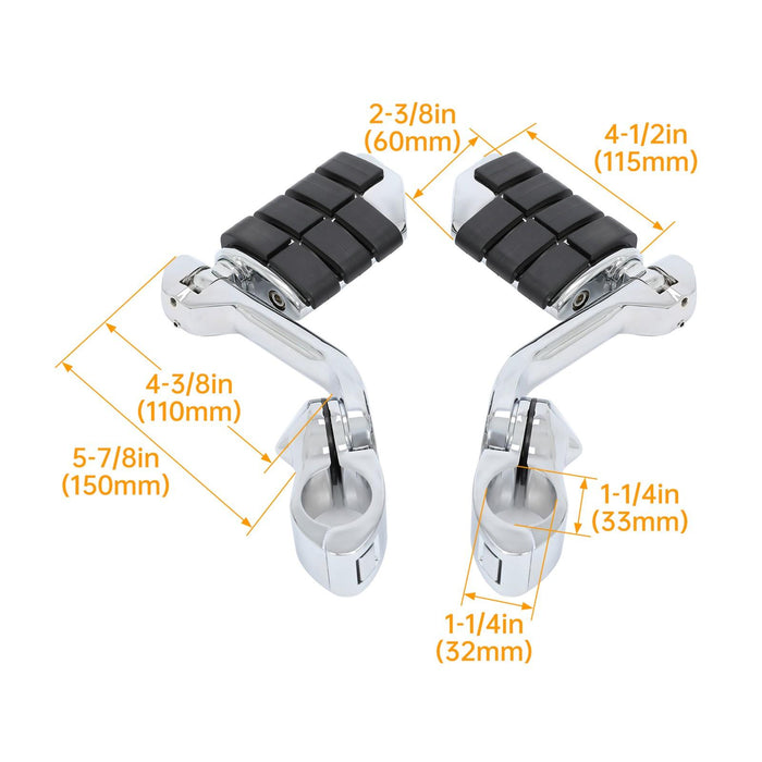 DURAFORCE 1-1/4" Engine Guard Mounts Clamps/ Highway Foot Pegs Footrest Fit For Harley